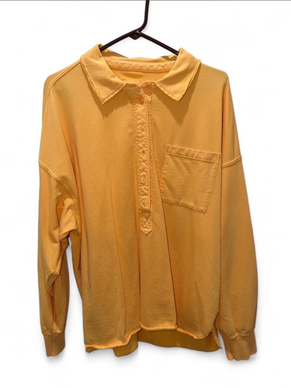 aerie Orange Long Sleeve Polo Top